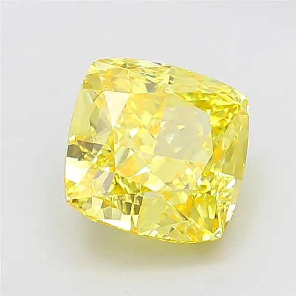 5.01ct Cushion modified Lab Grown Diamond (Colour Fancy Vivid Yellow, Clarity VS1, IGI Certified)