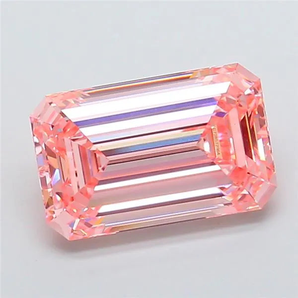 5.01ct Emerald Lab Grown Diamond (Colour Fancy Vivid Pink, Clarity VVS2, IGI Certified)