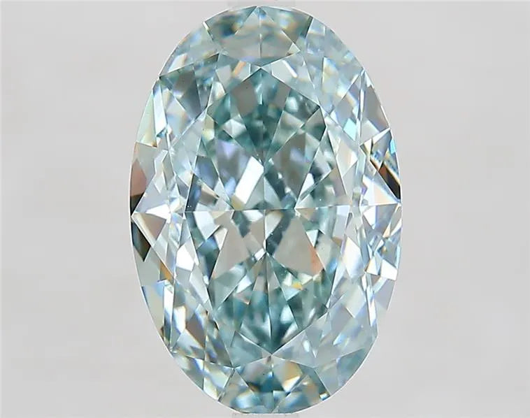 5.01ct Oval Lab Grown Diamond (Colour Fancy Intense Blue Green, Clarity VS1, IGI Certified)
