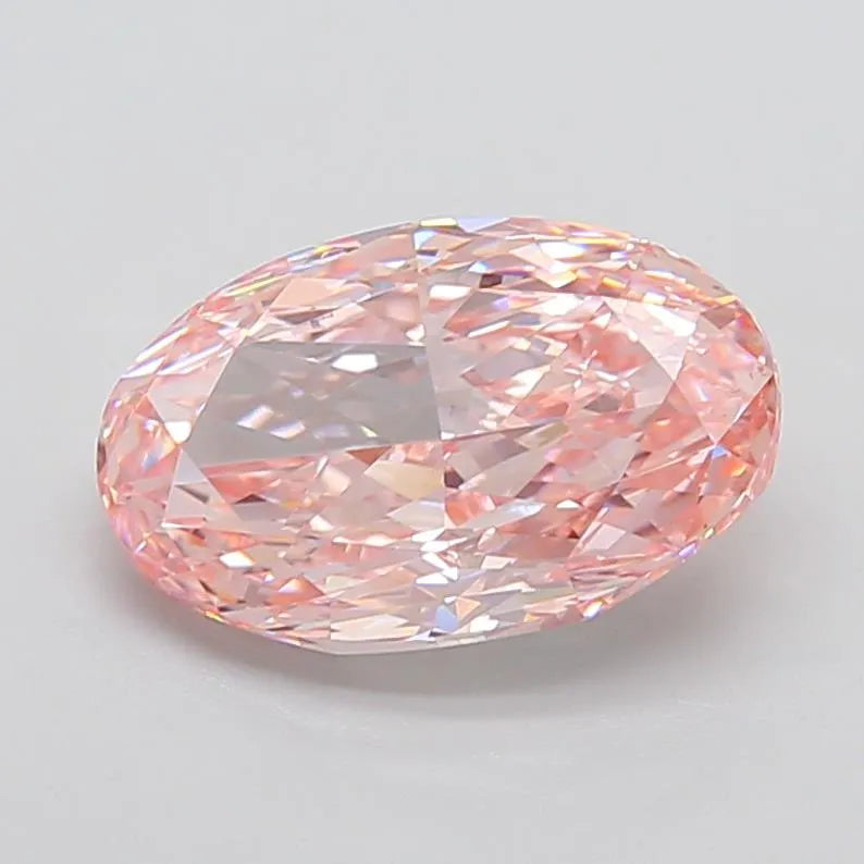 5.01ct Oval Lab Grown Diamond (Colour Fancy Intense Pink, Clarity VS1, IGI Certified)