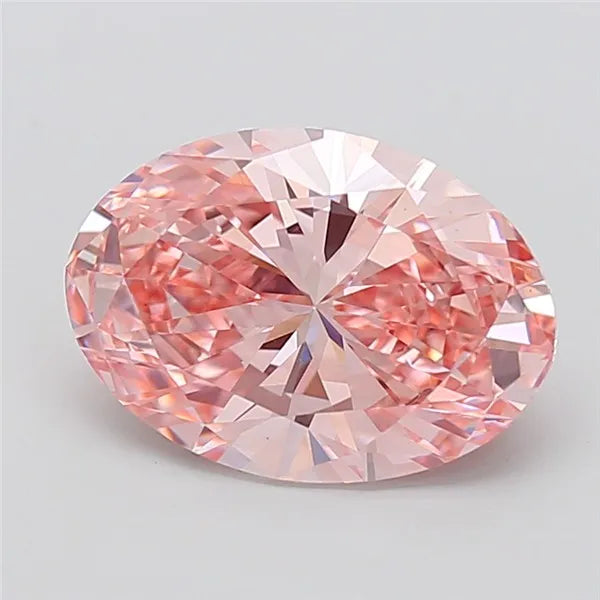 5.01ct Oval Lab Grown Diamond (Colour Fancy Vivid Pink, Clarity VS1, IGI Certified)