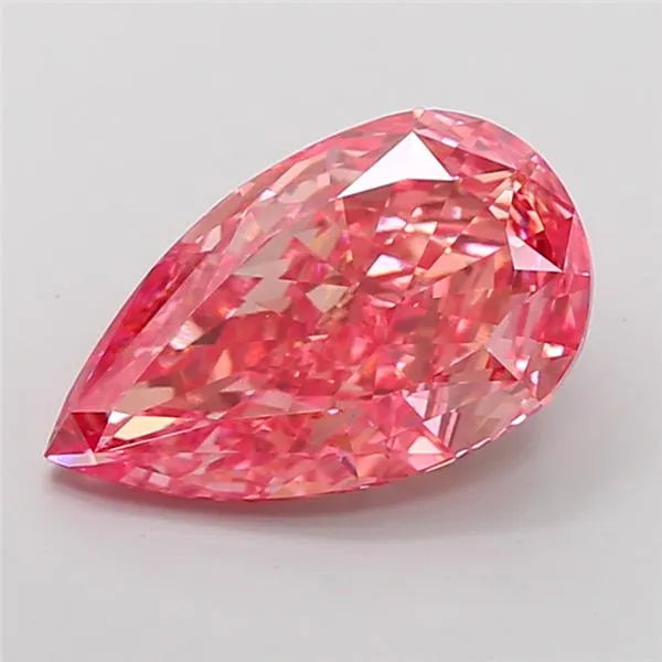 5.01ct Pear Lab Grown Diamond (Colour Fancy Vivid Orangey Pink, Clarity VS1, IGI Certified)