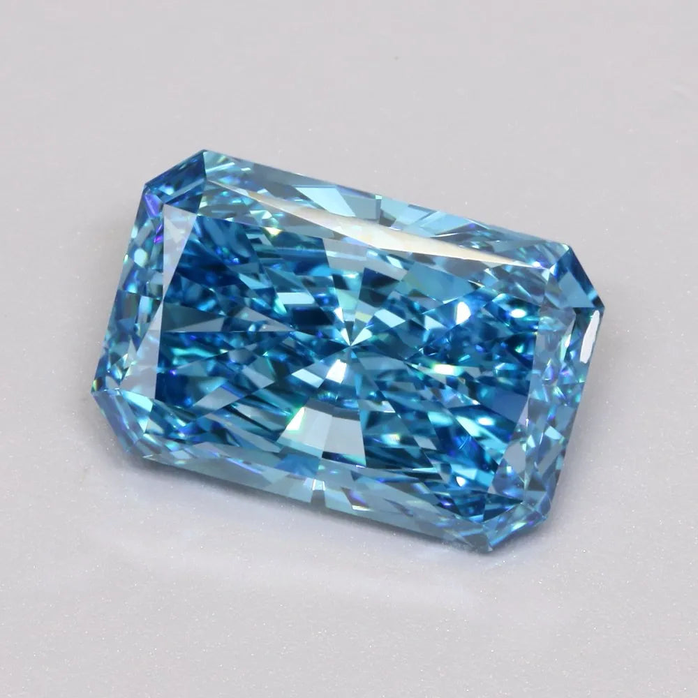5.01ct Radiant Lab Grown Diamond (Colour Fancy Vivid Blue, Clarity VVS2, IGI Certified)