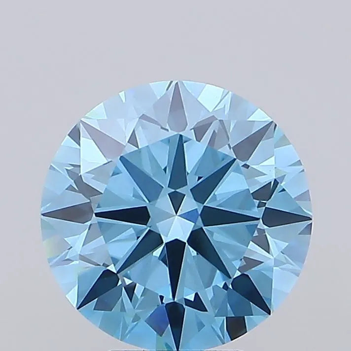 5.01ct Round Lab Grown Diamond (Colour Fancy Vivid Blue, Clarity VS1, Cut EX, IGI Certified)