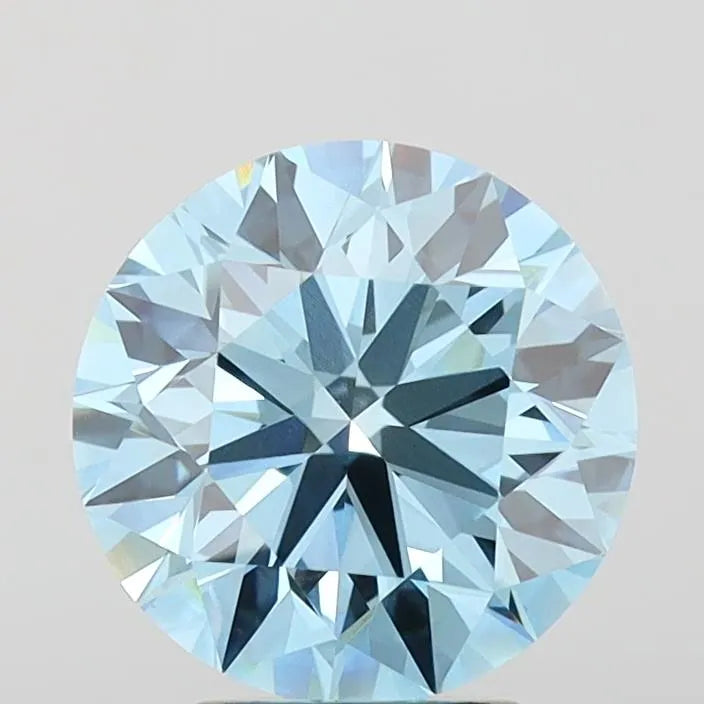 5.01ct Round Lab Grown Diamond (Colour Fancy Vivid Blue, Clarity VVS2, Cut ID, IGI Certified)