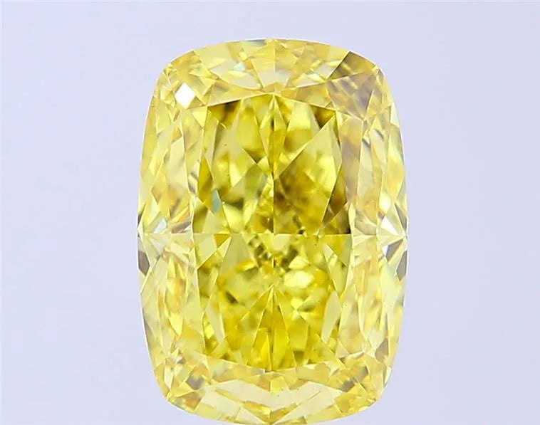 5.02ct Cushion modified Lab Grown Diamond (Colour Fancy Vivid Yellow, Clarity VVS2, IGI Certified)