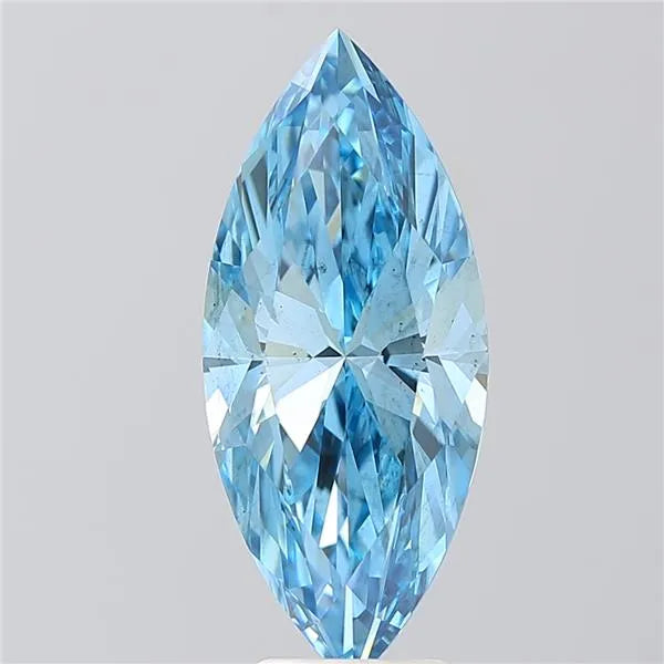 5.02ct Marquise Lab Grown Diamond (Colour Fancy Vivid Blue, Clarity VS2, IGI Certified)