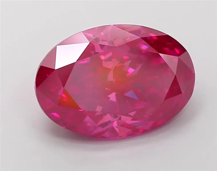5.02ct Oval Lab Grown Diamond (Colour Fancy Vivid Red, Clarity VS1, IGI Certified)