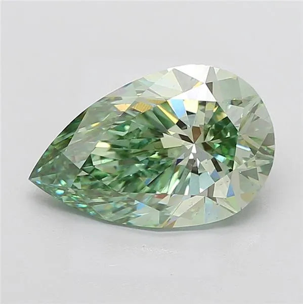 5.02ct Pear Lab Grown Diamond (Colour Fancy Vivid Green, Clarity VS2, IGI Certified)