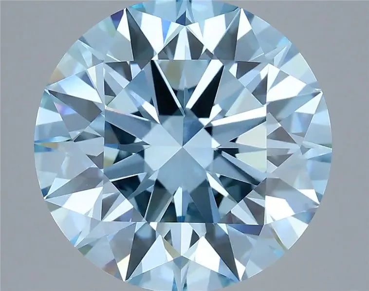 5.02ct Round Lab Grown Diamond (Colour Fancy Vivid Blue, Clarity VVS1, Cut ID, IGI Certified)