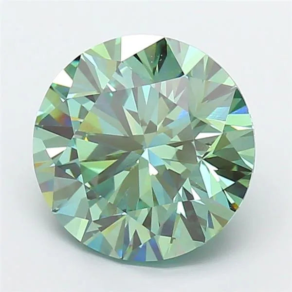 5.02ct Round Lab Grown Diamond (Colour Fancy Vivid Green, Clarity VVS2, Cut ID, IGI Certified)