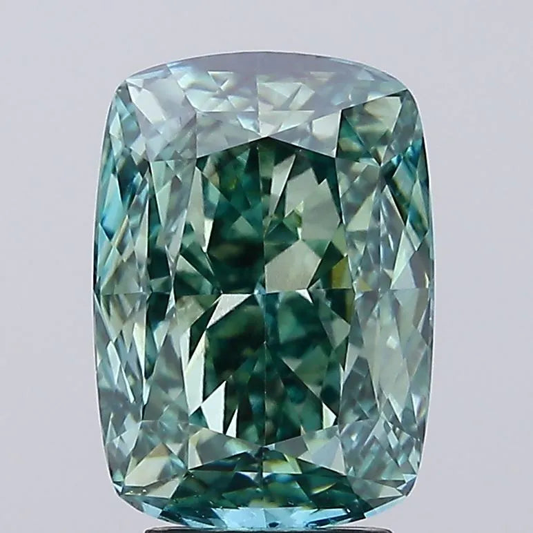 5.03ct Cushion modified Lab Grown Diamond (Colour Fancy Vivid Green, Clarity SI1, IGI Certified)