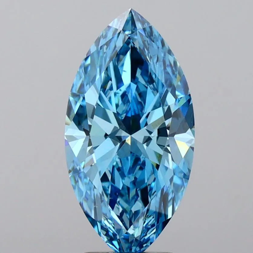 5.03ct Marquise Lab Grown Diamond (Colour Fancy Vivid Blue, Clarity SI1, IGI Certified)