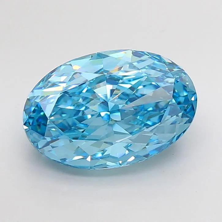 5.03ct Oval Lab Grown Diamond (Colour Fancy Vivid Blue, Clarity VS1, IGI Certified)