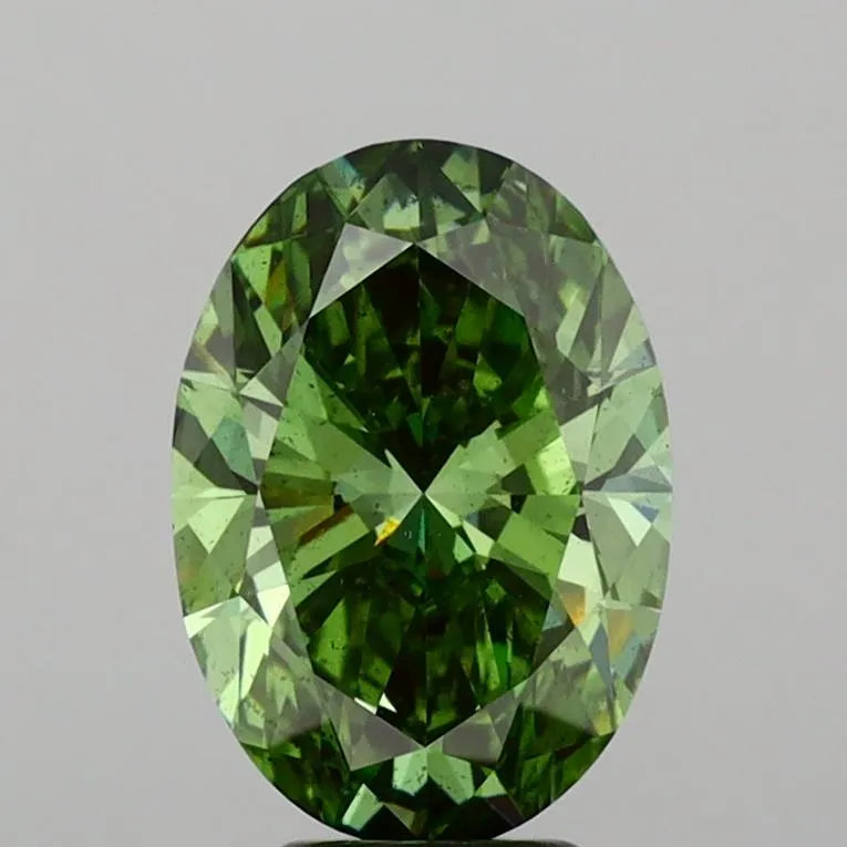 5.03ct Oval Lab Grown Diamond (Colour Fancy Vivid Green, Clarity SI1, IGI Certified)