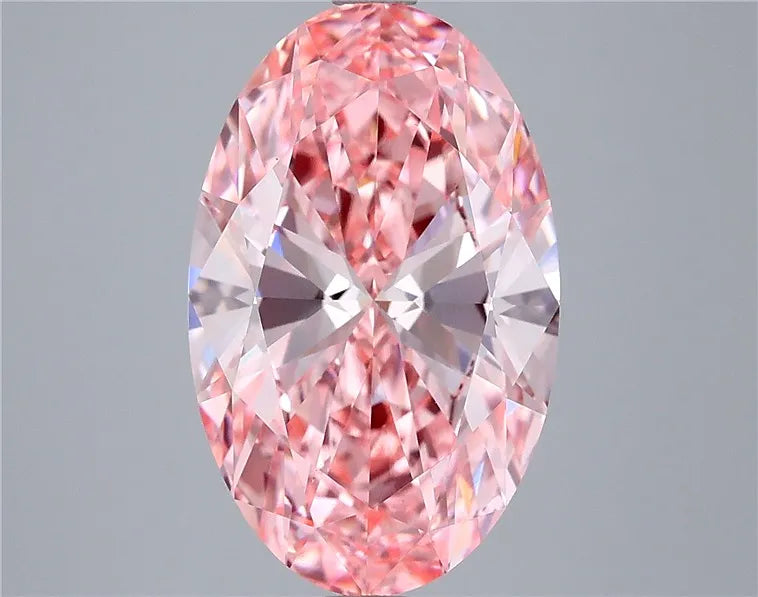 5.03ct Oval Lab Grown Diamond (Colour Fancy Vivid Pink, Clarity VS1, IGI Certified)