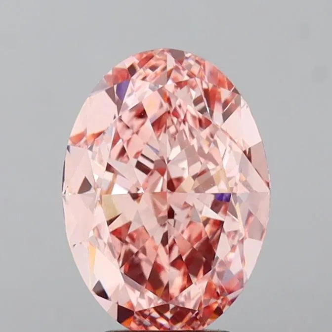 5.03ct Oval Lab Grown Diamond (Colour Fancy Vivid Pink, Clarity VVS2, IGI Certified)