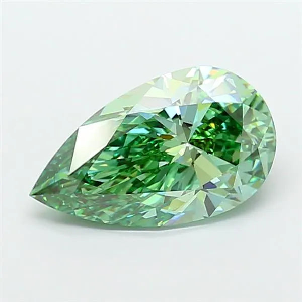 5.03ct Pear Lab Grown Diamond (Colour Fancy Vivid Green, Clarity VVS2, IGI Certified)