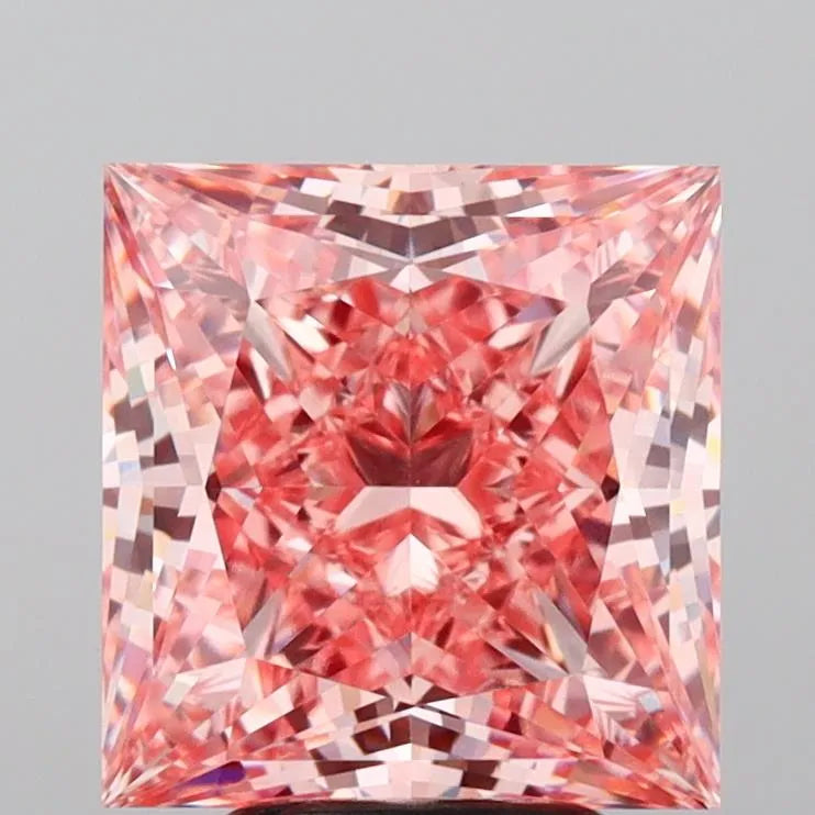 5.03ct Princess Lab Grown Diamond (Colour Fancy Vivid Pink, Clarity VVS2, IGI Certified)