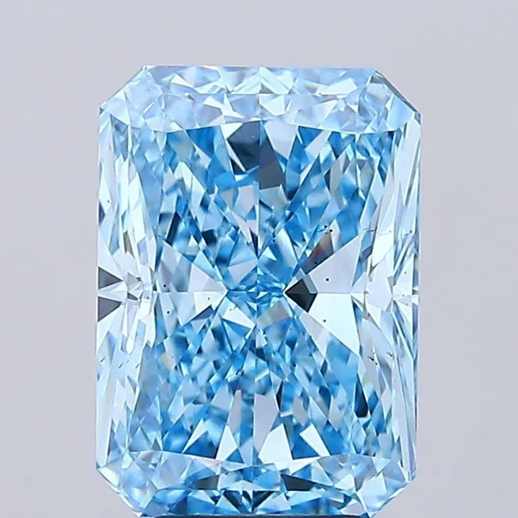 5.03ct Radiant Lab Grown Diamond (Colour Fancy Vivid Blue, Clarity VS2, IGI Certified)