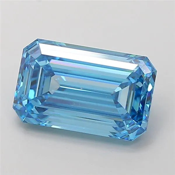 5.04ct Emerald Lab Grown Diamond (Colour Fancy Vivid Blue, Clarity VVS2, IGI Certified)