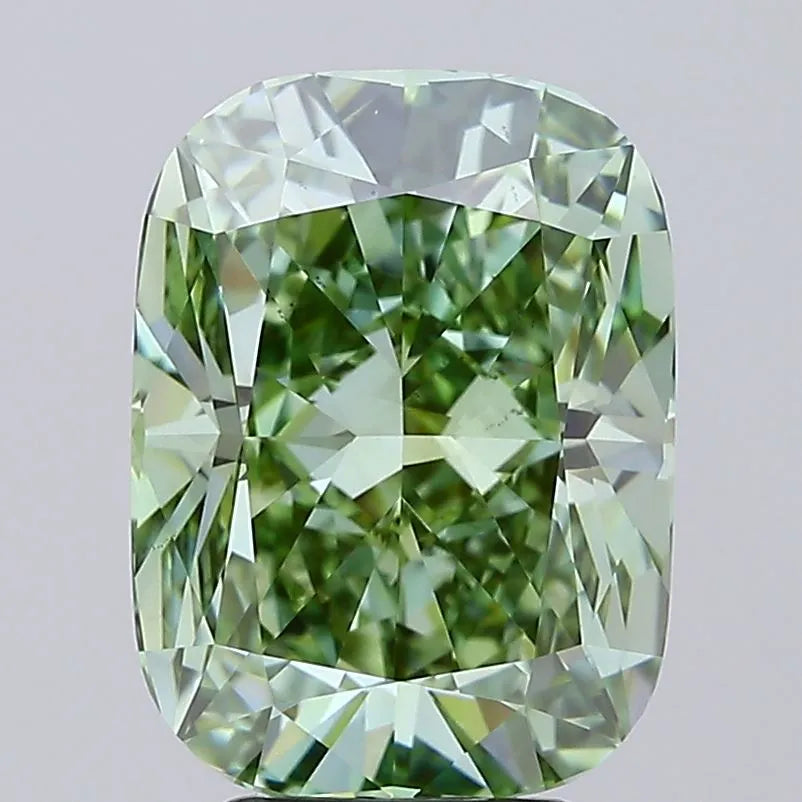 5.05ct Cushion modified Lab Grown Diamond (Colour Fancy Vivid Green, Clarity VS1, IGI Certified)