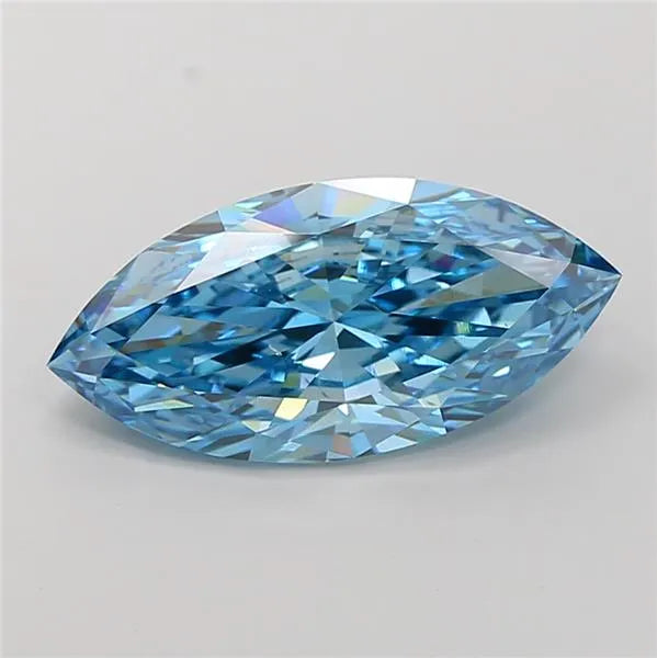 5.05ct Marquise Lab Grown Diamond (Colour Fancy Vivid Blue, Clarity VS2, IGI Certified)