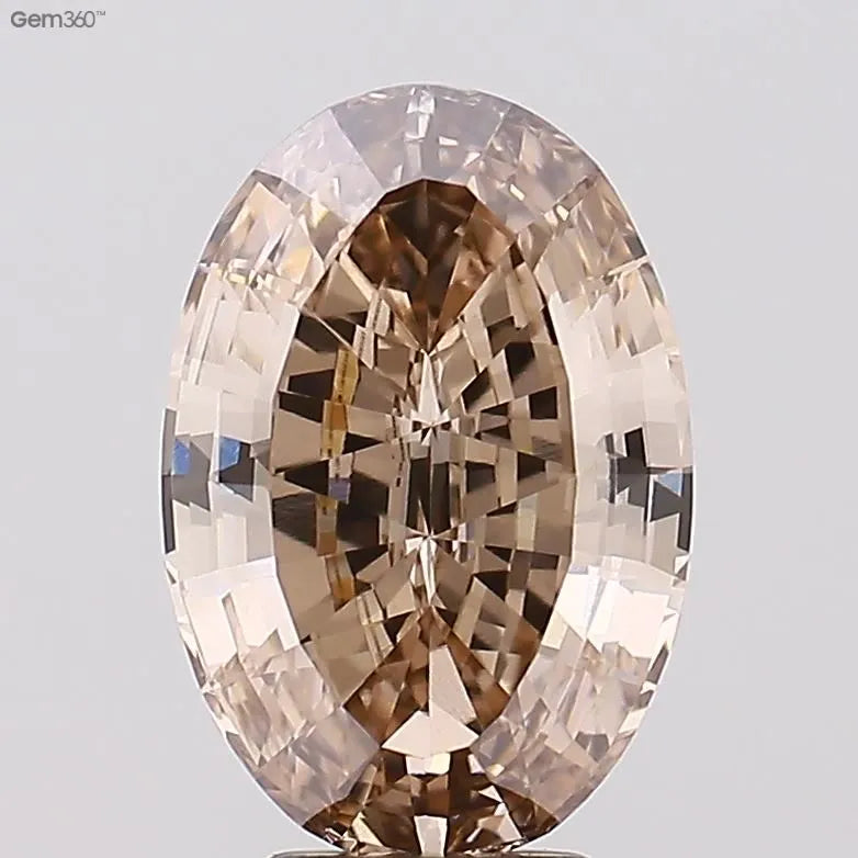 5.05ct Oval Lab Grown Diamond (Colour Fancy Light Brown, Clarity VVS1, IGI Certified)
