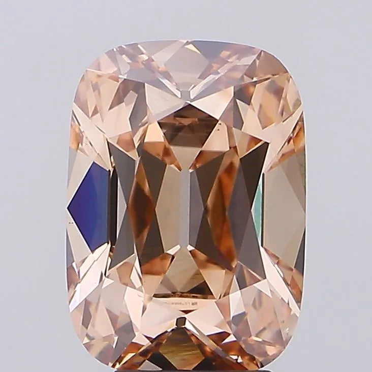 5.06ct Cushion Lab Grown Diamond (Colour Fancy Light Pinkish Brown, Clarity VS1, IGI Certified)