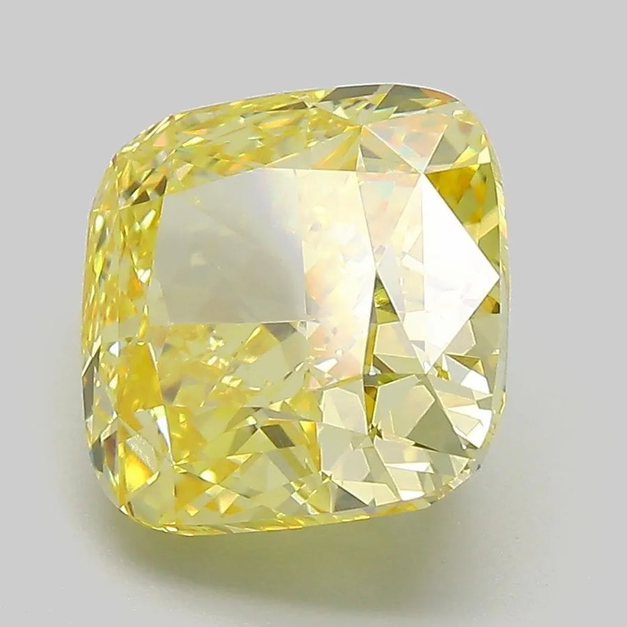5.06ct Cushion modified Lab Grown Diamond (Colour Fancy Intense Yellow, Clarity VVS2, IGI Certified)