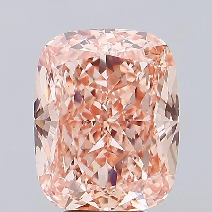 5.06ct Cushion modified Lab Grown Diamond (Colour Fancy Vivid Orangey Pink, Clarity VS1, IGI Certified)