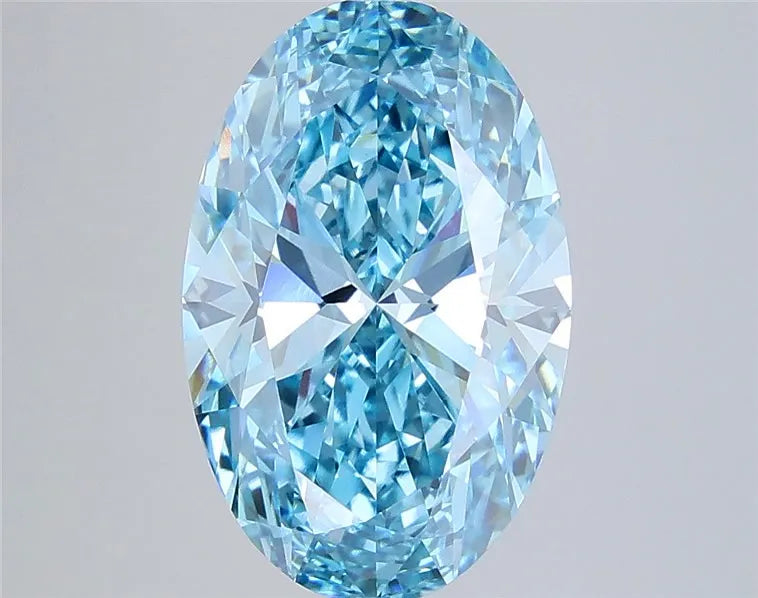 5.06ct Oval Lab Grown Diamond (Colour Fancy Vivid Blue, Clarity VVS2, IGI Certified)