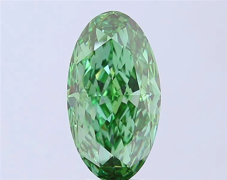 5.06ct Oval Lab Grown Diamond (Colour Fancy Vivid Green, Clarity VS1, IGI Certified)