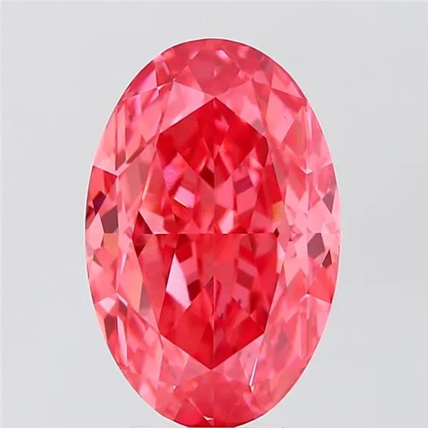 5.06ct Oval Lab Grown Diamond (Colour Fancy Vivid Pink, Clarity VS1, IGI Certified)