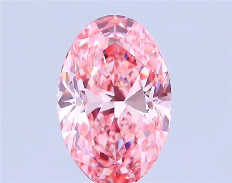 5.06ct Oval Lab Grown Diamond (Colour Fancy Vivid Pink, Clarity VVS2, IGI Certified)