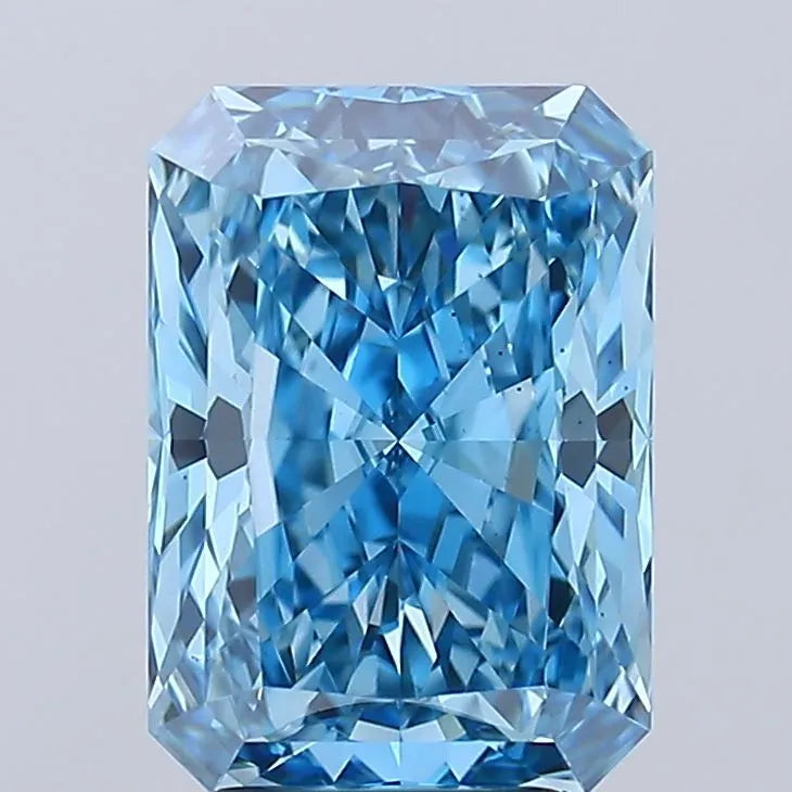 5.06ct Radiant Lab Grown Diamond (Colour Fancy Vivid Blue, Clarity VS1, IGI Certified)