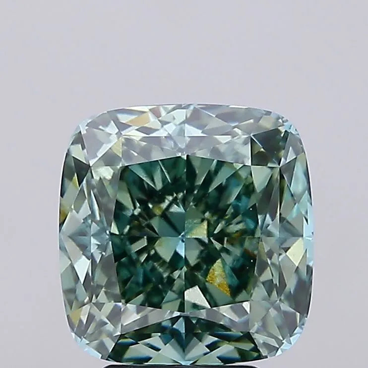 5.07ct Cushion modified Lab Grown Diamond (Colour Fancy Vivid Green, Clarity VS1, IGI Certified)
