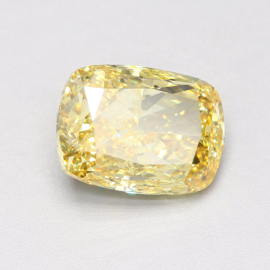 5.07ct Cushion modified Lab Grown Diamond (Colour Fancy Vivid Yellow, Clarity VS2, IGI Certified)