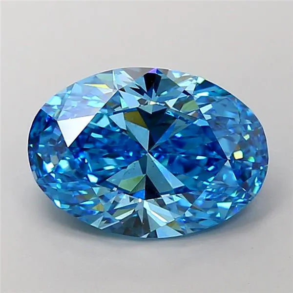 5.07ct Oval Lab Grown Diamond (Colour Fancy Vivid Blue, Clarity VS2, IGI Certified)
