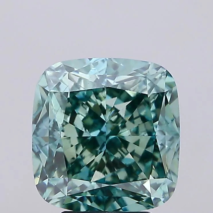 5.08ct Cushion modified Lab Grown Diamond (Colour Fancy Vivid Green, Clarity VS1, IGI Certified)