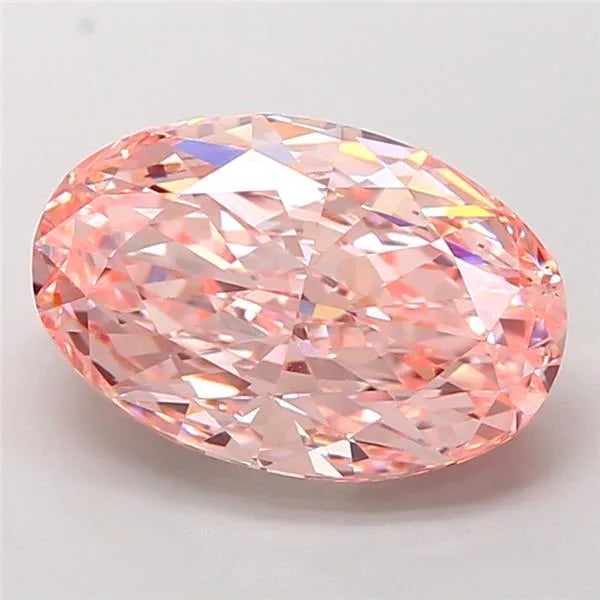 5.08ct Oval Lab Grown Diamond (Colour Fancy Vivid Pink, Clarity VS1, IGI Certified)