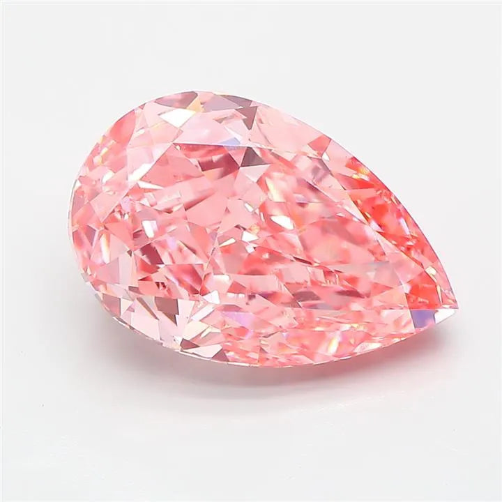 5.08ct Pear Lab Grown Diamond (Colour Fancy Vivid Pink, Clarity VS1, IGI Certified)