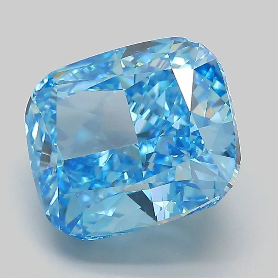5.09ct Cushion modified Lab Grown Diamond (Colour Fancy Vivid Blue, Clarity VVS2, IGI Certified)