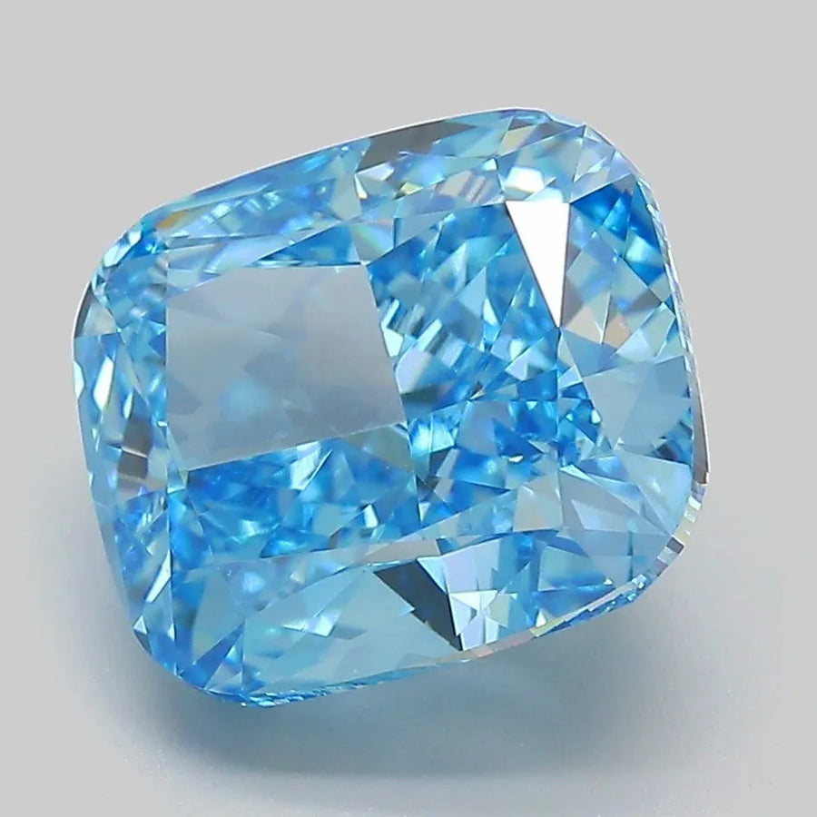 5.09ct Cushion modified Lab Grown Diamond (Colour Fancy Vivid Blue, Clarity VVS2, IGI Certified)