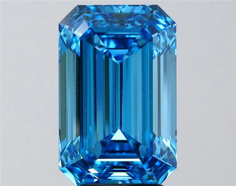 5.09ct Emerald Lab Grown Diamond (Colour Fancy Vivid Blue, Clarity VS1, IGI Certified)