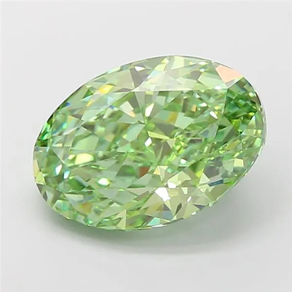 5.09ct Oval Lab Grown Diamond (Colour Fancy Vivid Green, Clarity VVS2, IGI Certified)