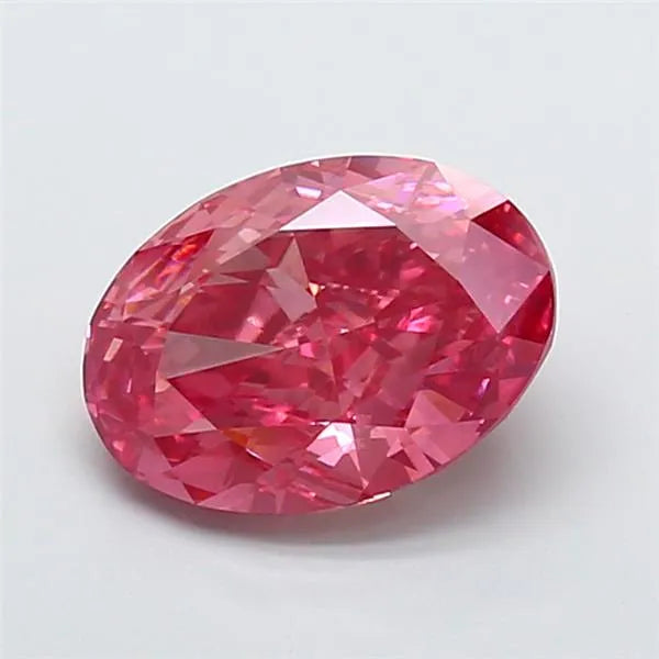 5.09ct Oval Lab Grown Diamond (Colour Fancy Vivid Pink, Clarity VS2, IGI Certified)