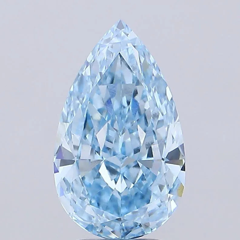 5.09ct Pear Lab Grown Diamond (Colour Fancy Vivid Blue, Clarity VVS2, IGI Certified)
