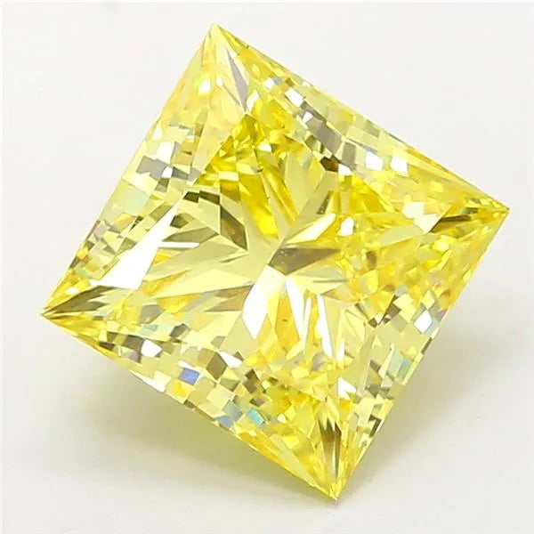 5.10ct Princess Lab Grown Diamond (Colour Fancy Vivid Yellow, Clarity VS2, IGI Certified)