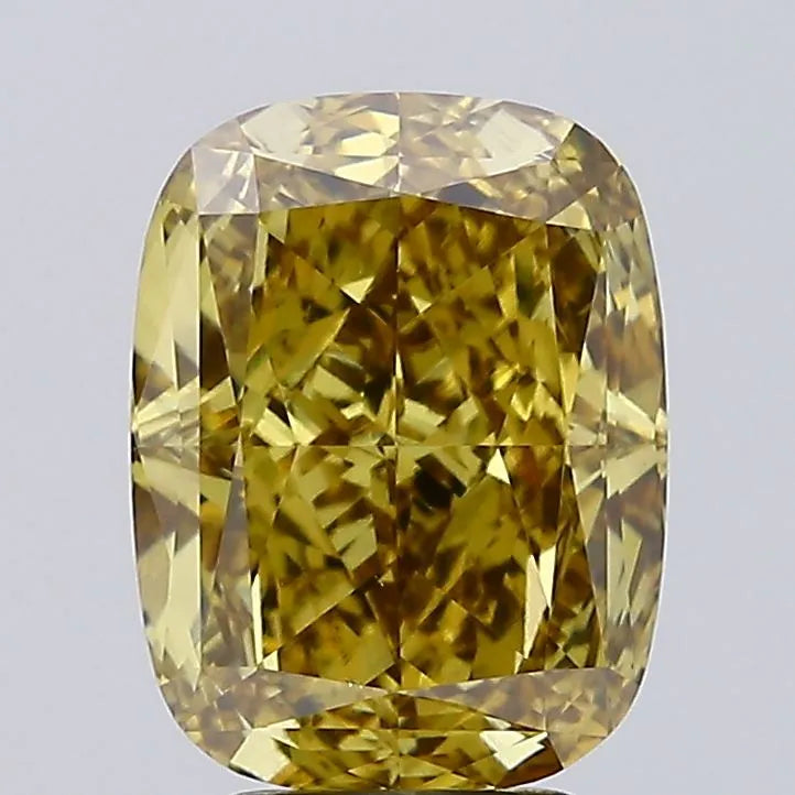 5.12ct Cushion modified Lab Grown Diamond (Colour Fancy Vivid Gray Yellow, Clarity VS1, IGI Certified)